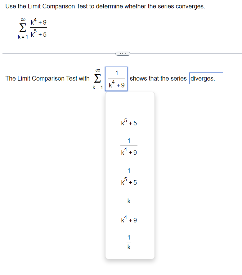 Test with z k4 shows that the series converges. k=1 1 [:3
