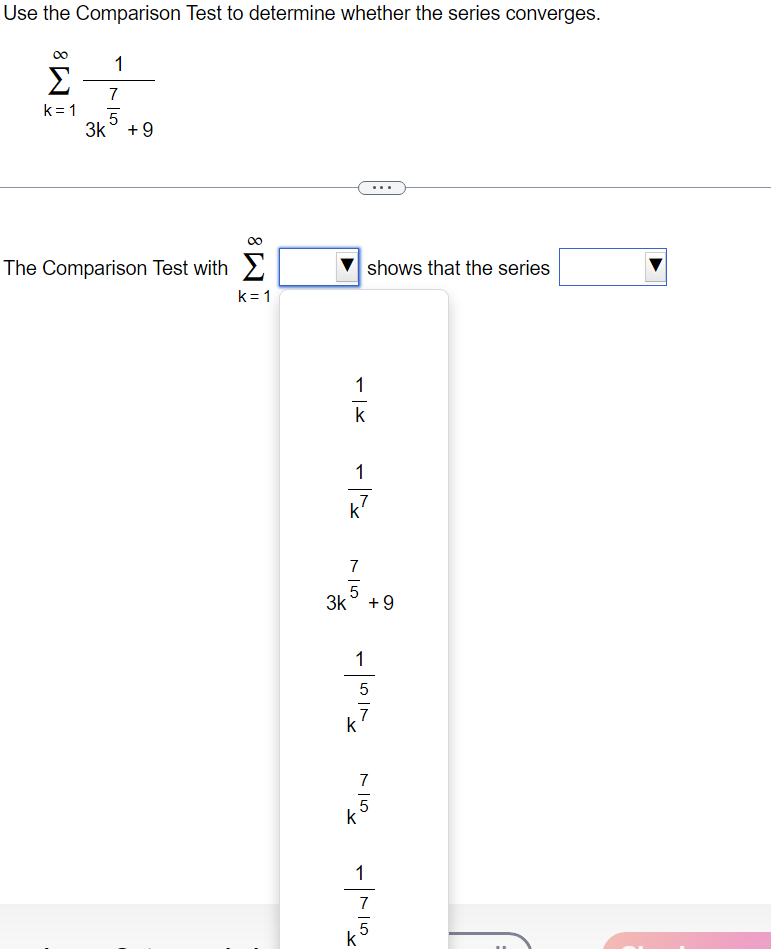 D. The Comparison Test with Z k4 shows that the series converges.