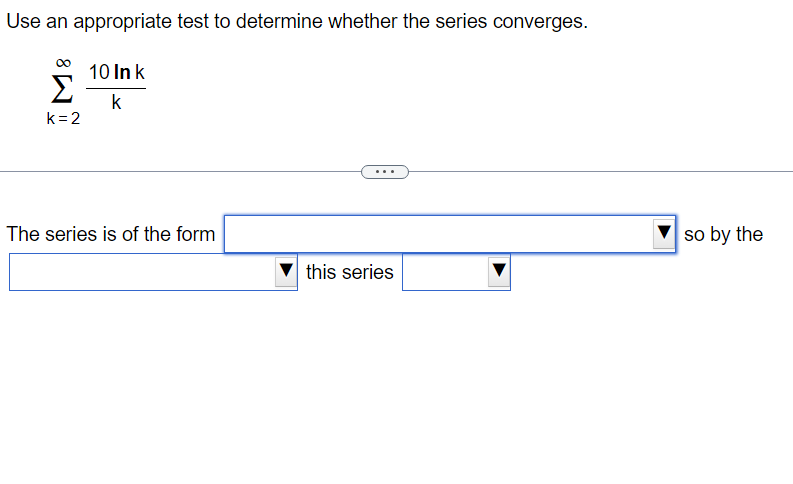 geometric series, Use an appropriate test to determine whether the series converges.