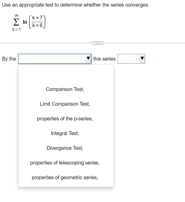 the series converges. 10 Ink E k k = 2 The series