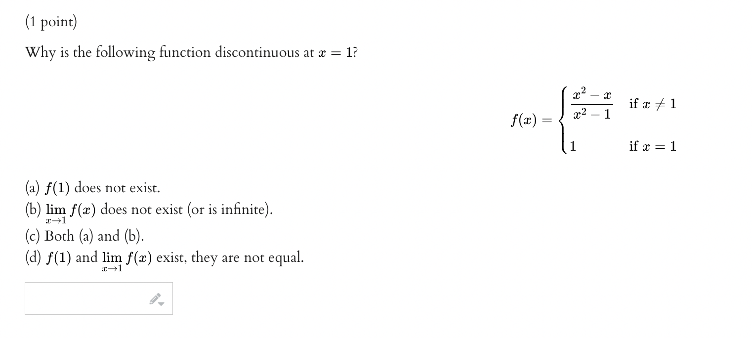 = 2 - 2x if x 7 1; at x = 1