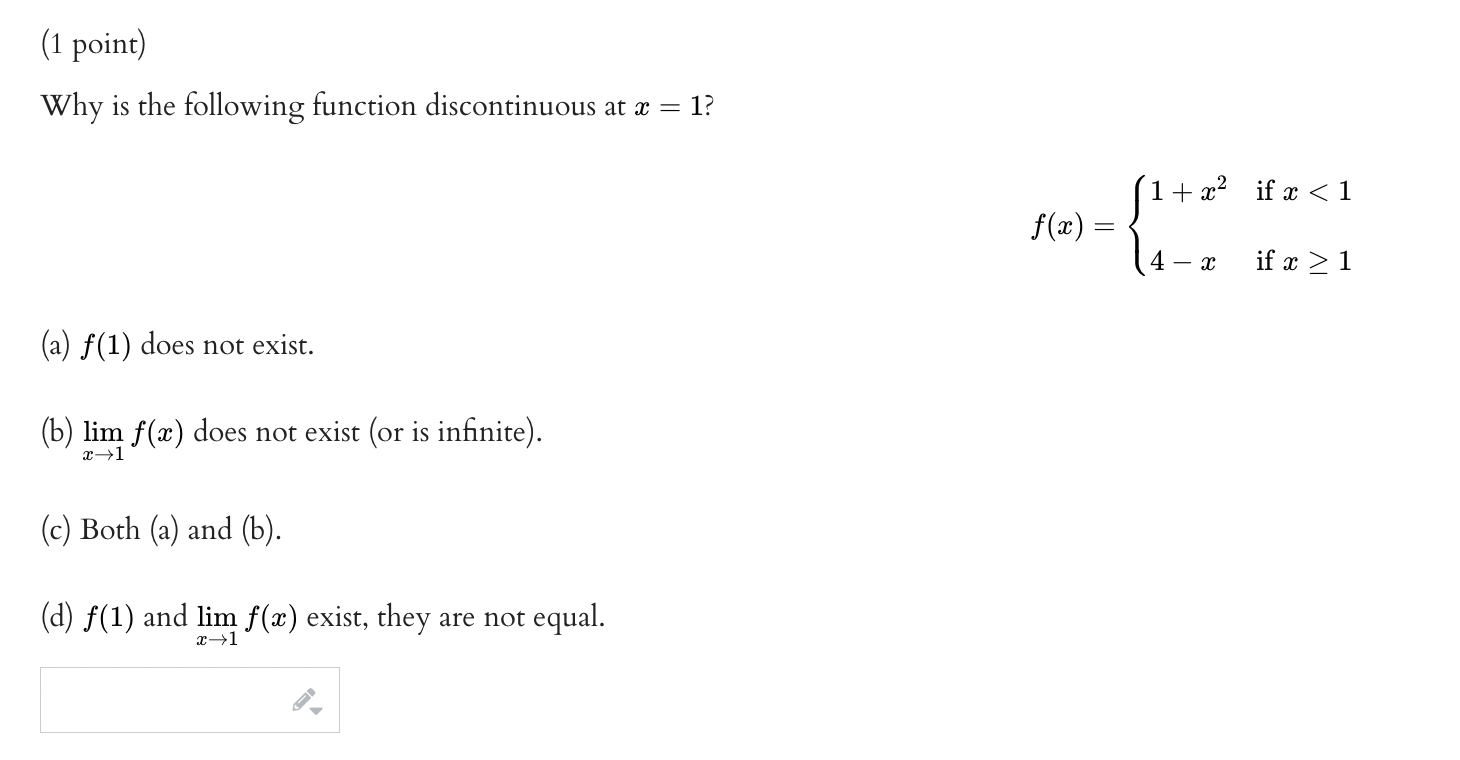 (b) lim f(x) does not exist (or is infinite). (c) Both (a)