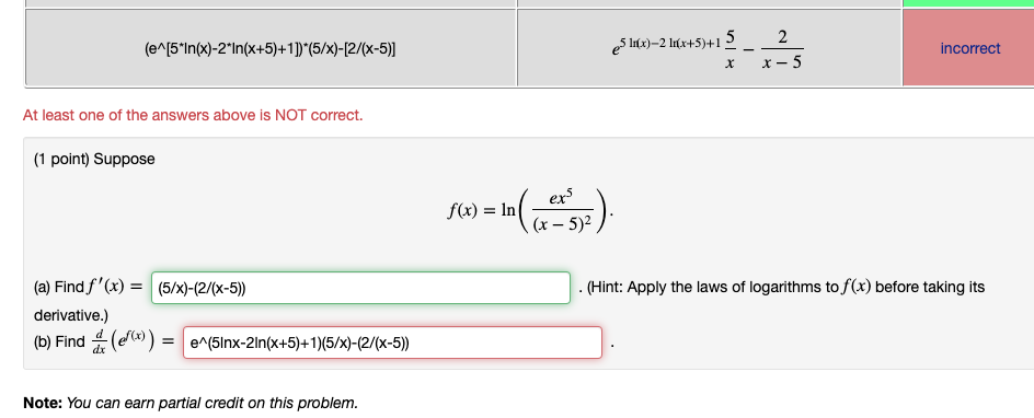 = x In(8 - 2x2). Find f(x), and use interval notation to