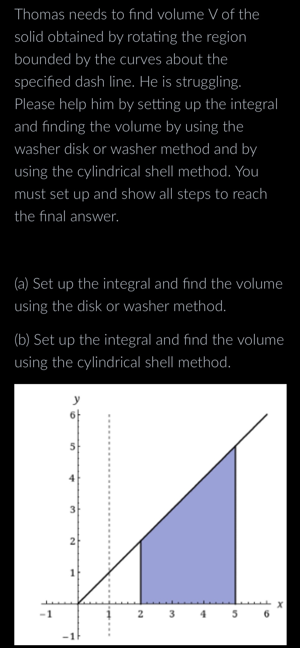 volume V of the solid obtained by rotating the region bounded by