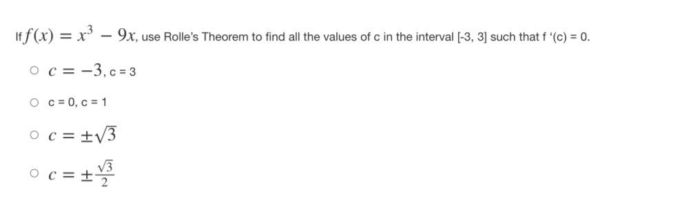 the open interval {-2, 2). O The Mean Value Theorem applies because