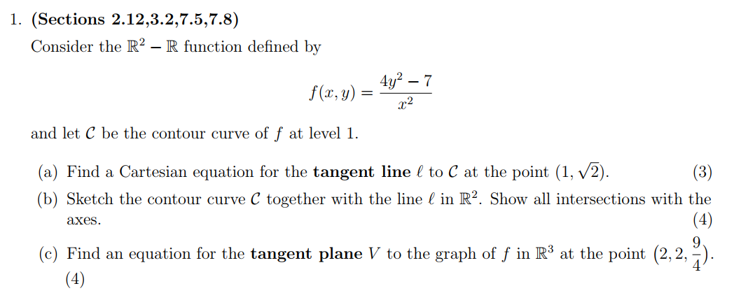 f (x, y) = 4y2 - 7 and let C be the