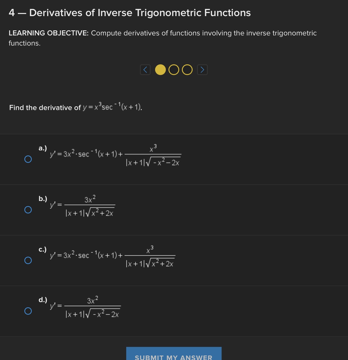 when each side is 10 centimeters? 4 Derivatives of Inverse Trigonometric Functions
