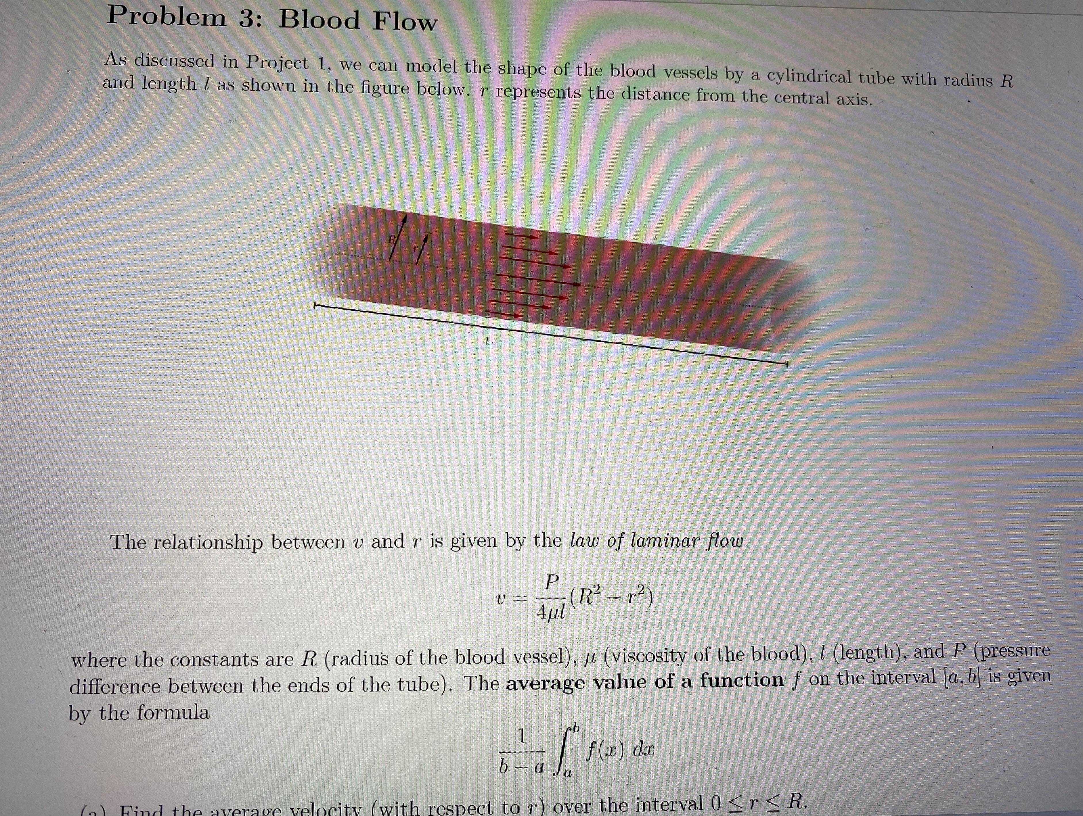 Problem 3: Blood Flow As discussed in Project 1, we can