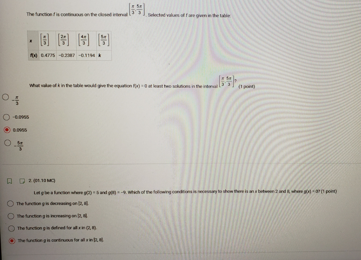  The function f is continuous on the closed interval ( 3