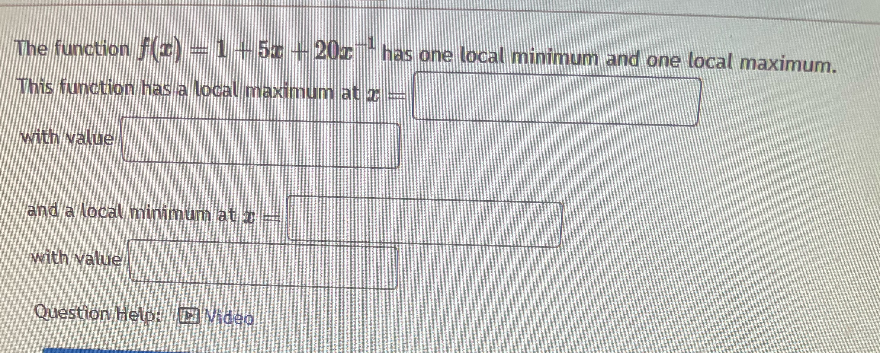  The function f(z)= 1 -+ 5z + 20z - has one