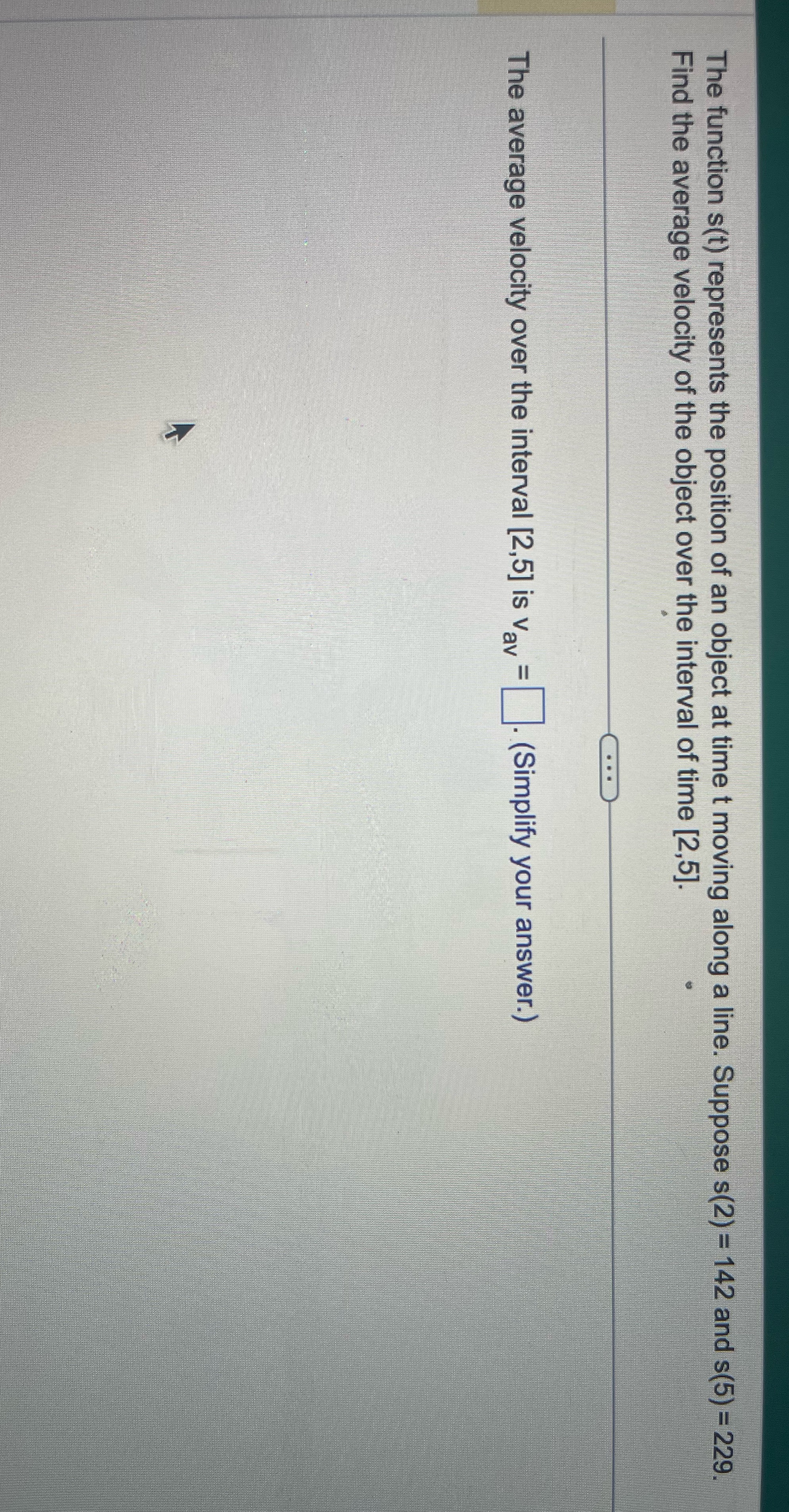 Please answer The function s(t) represents the position of an object