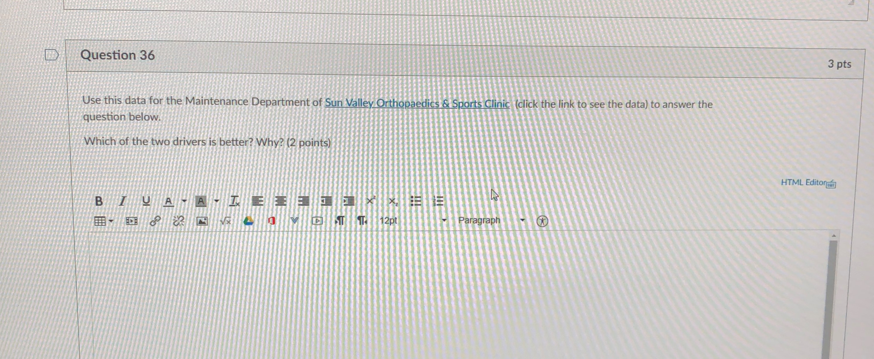 costs last year. These costs must be allocated to the clinic's three