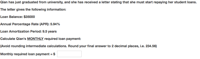 has just graduated from university, and she has received a letter stating