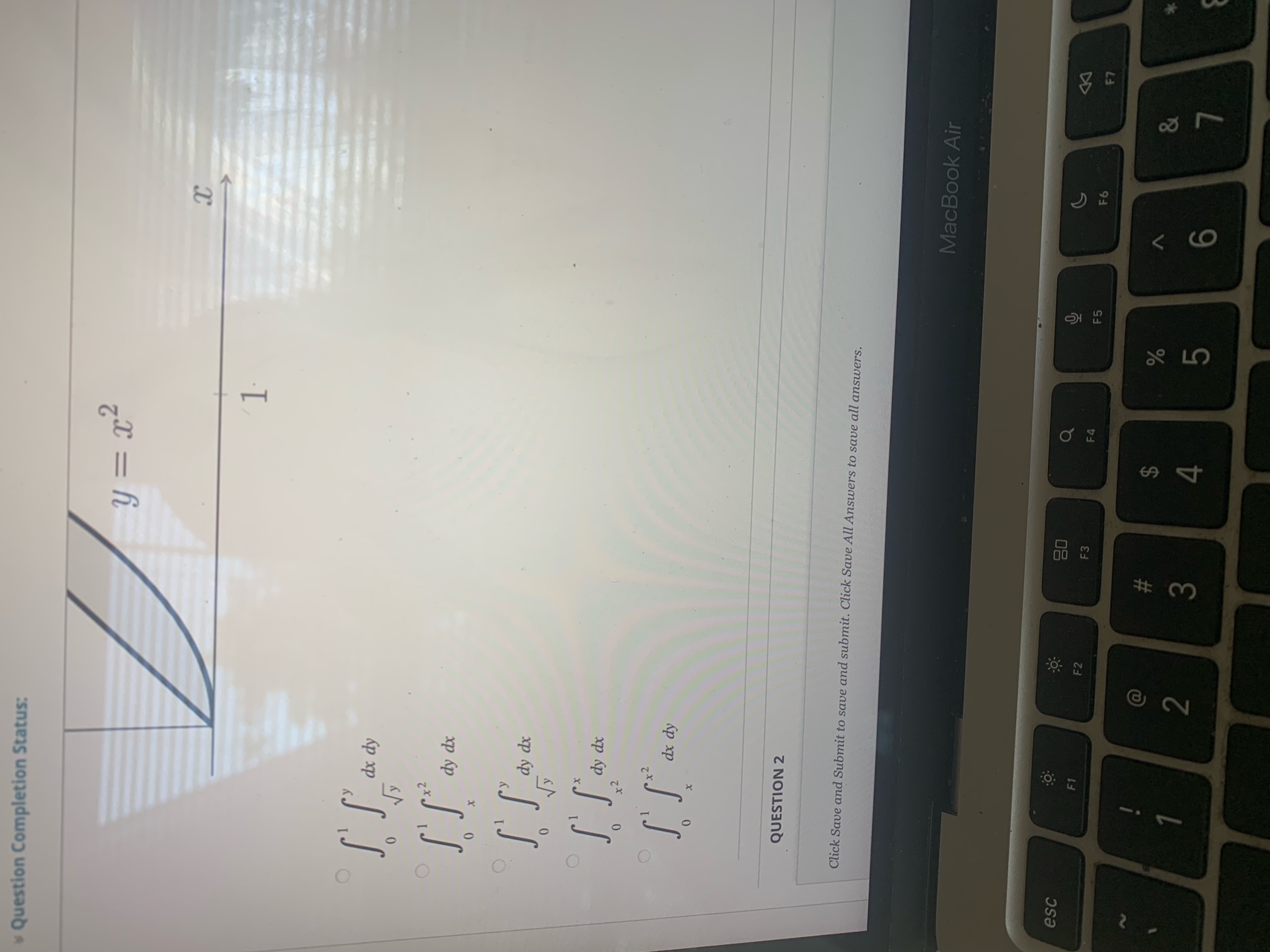 save all answers. MacBook Air 20 G esc F6 F3 F4 F5