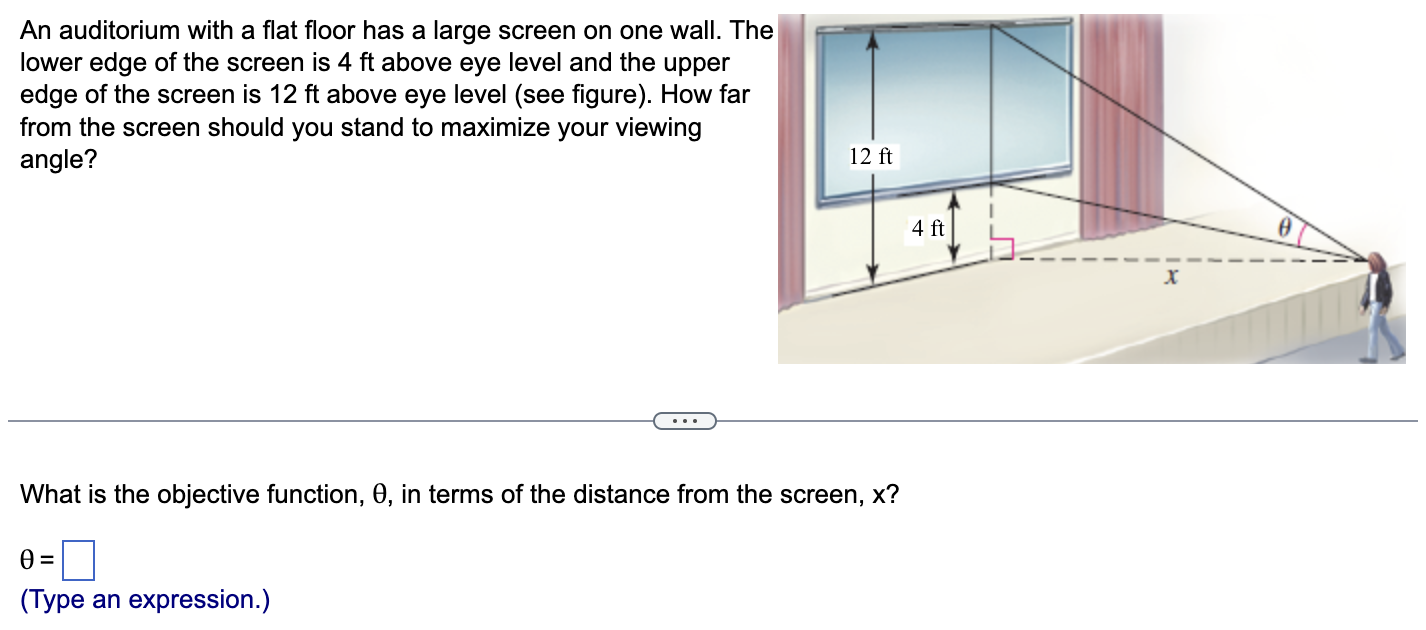 one wall. The lower edge of the screen is 4 ft above