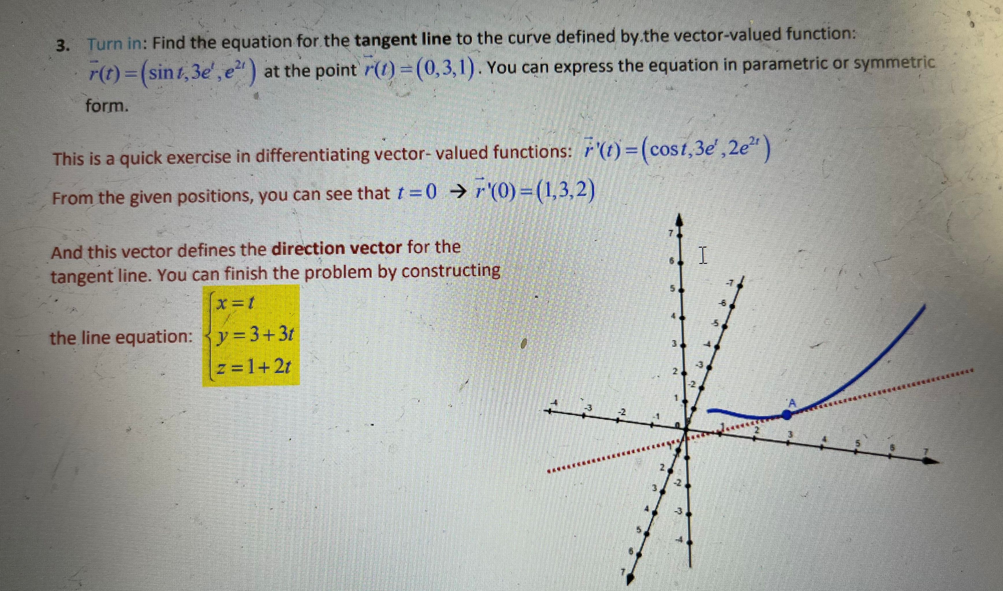 = (5+2 , t, -13 ) Example: find ri. r2 ) and