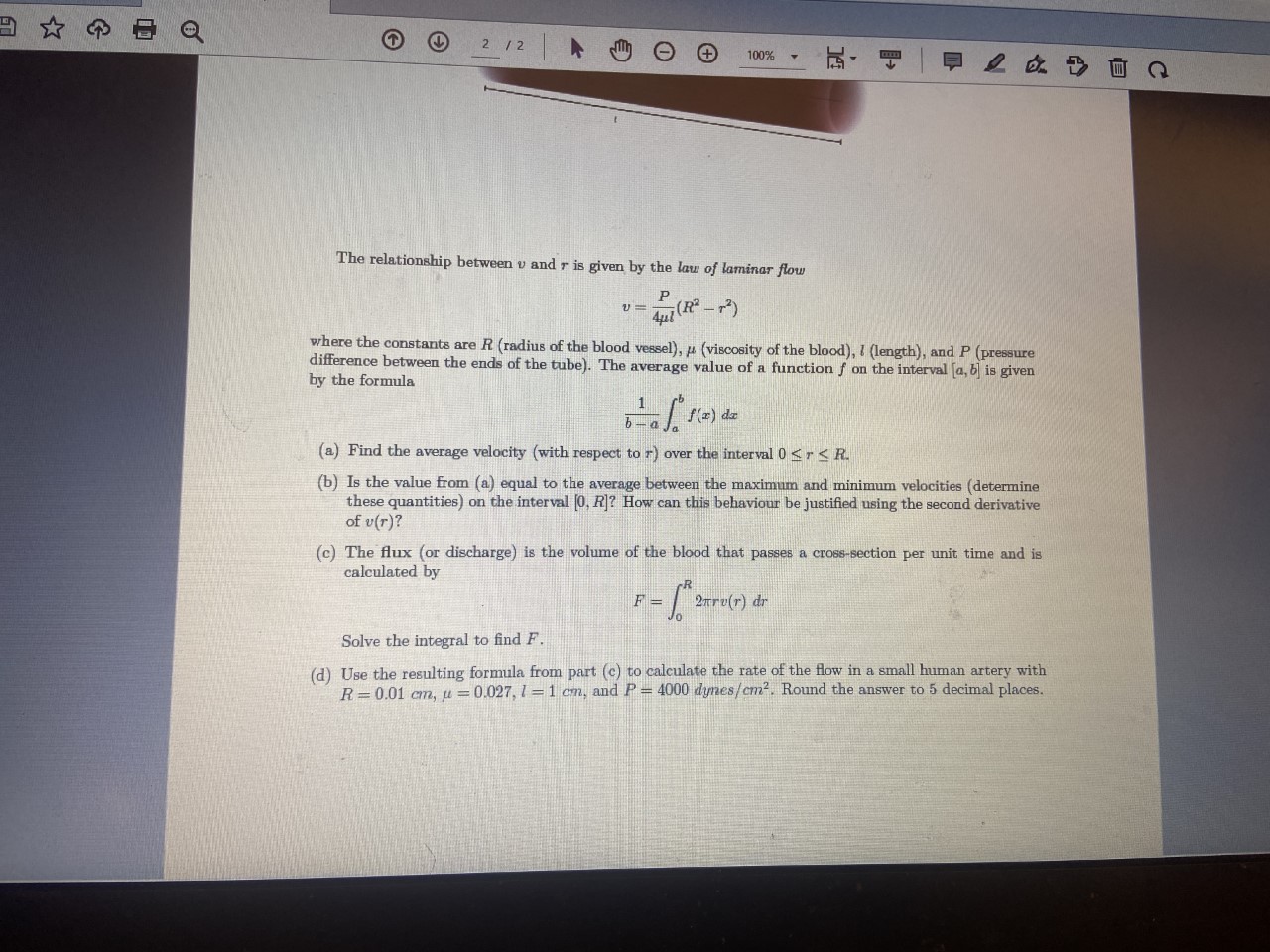 tube with radius R and length I as shown in the figure