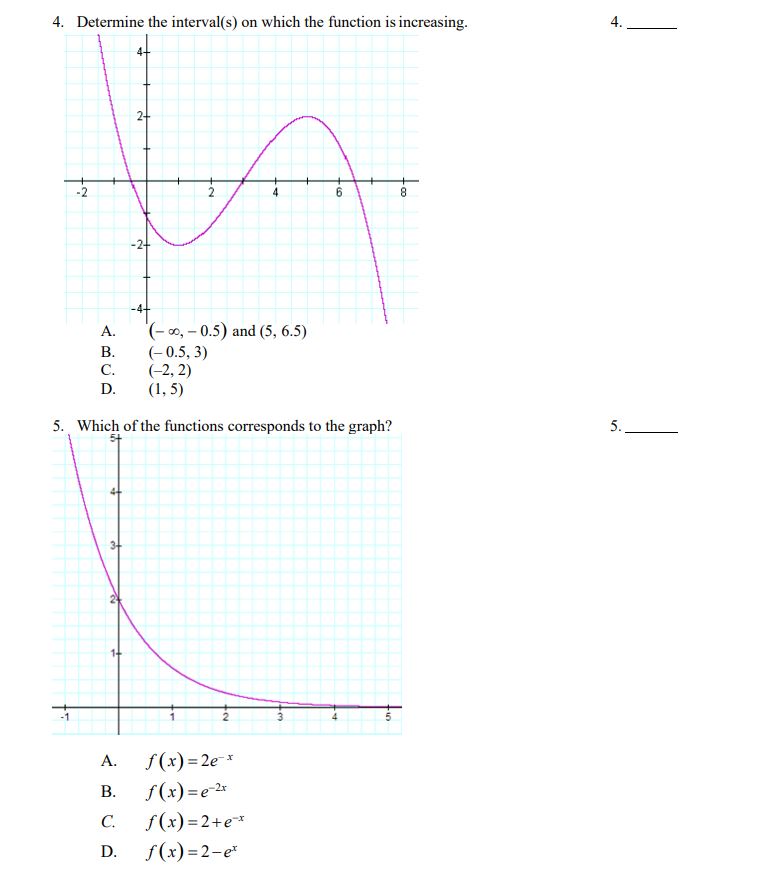 are Short Answer. (Work not required to be shown) Problems #1828 are