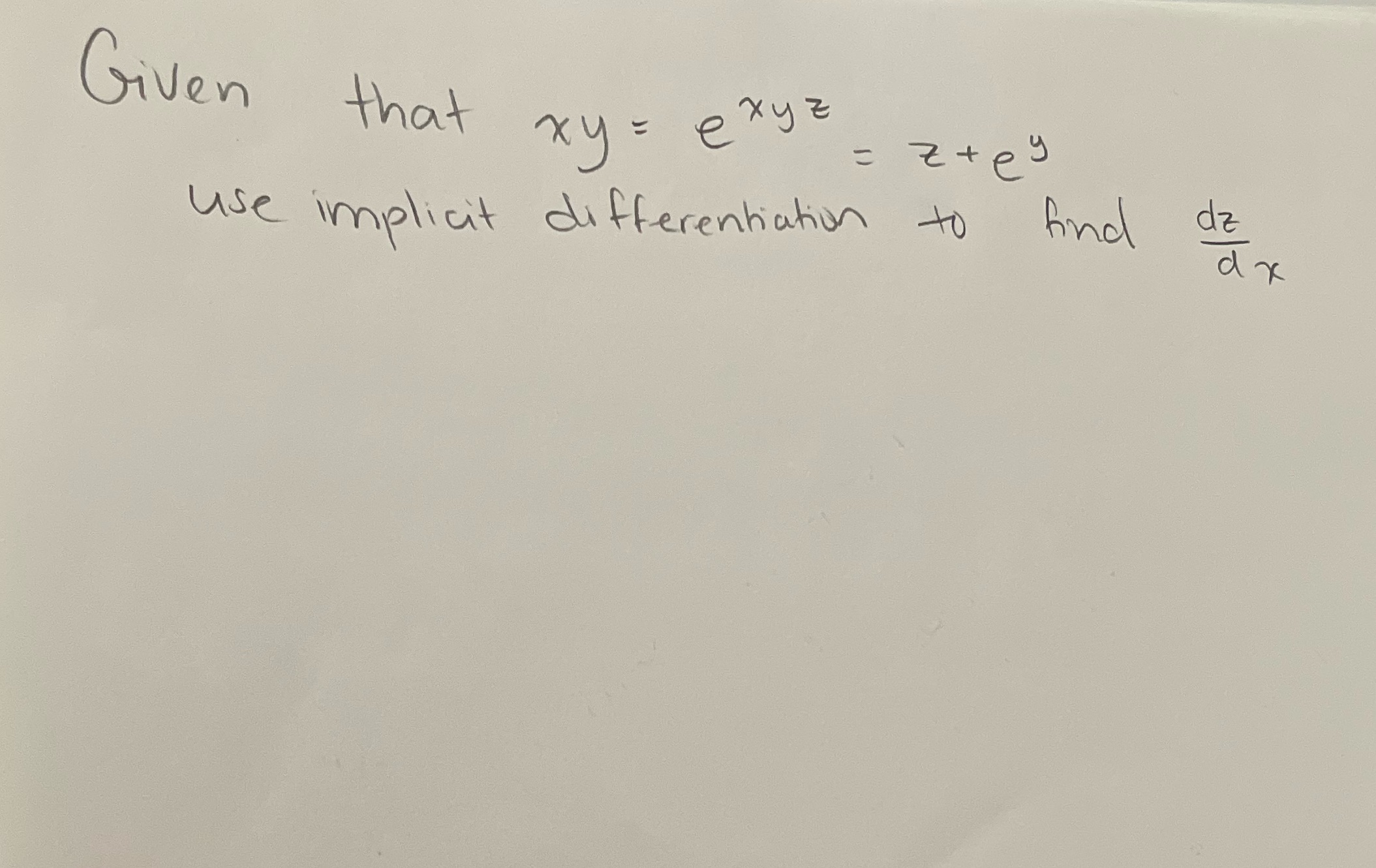  Given that xy = px yz = 2+py use implicit differentiation