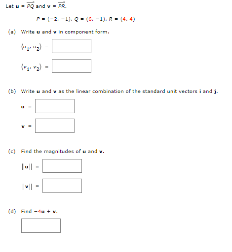 and v in component form. ( # 1 ' "2 ) =
