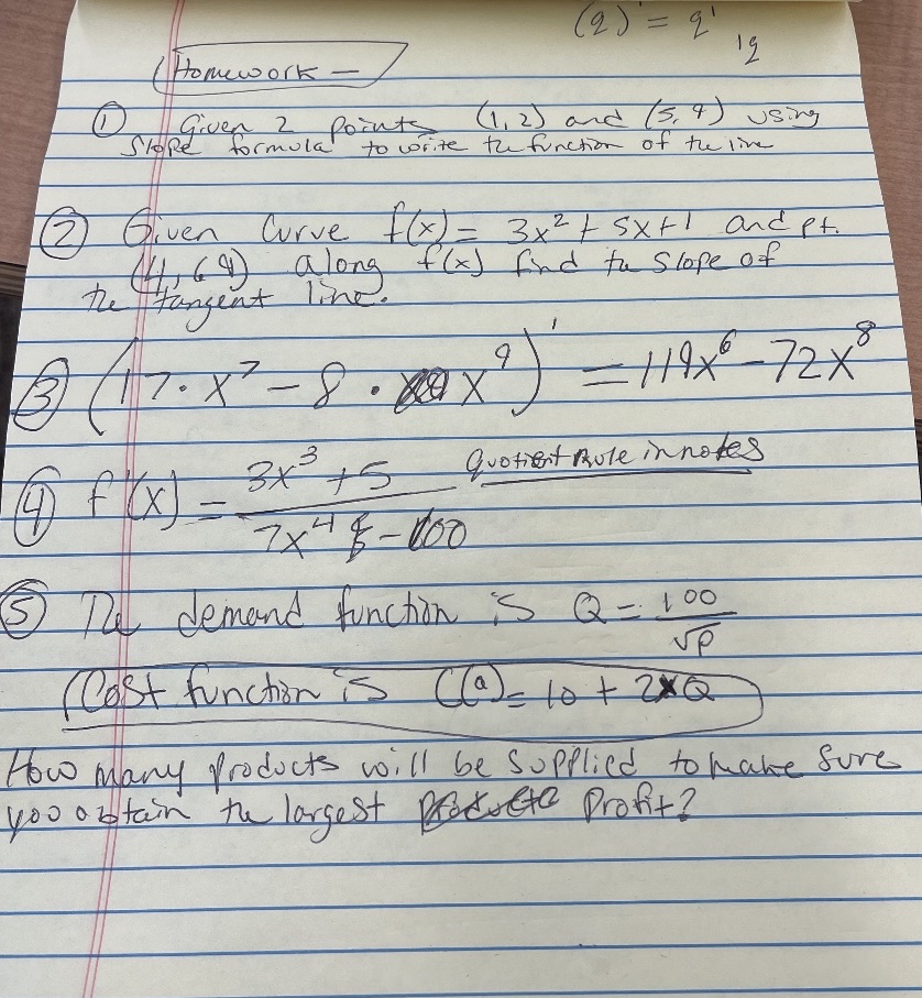  Answer the following ( 2 ) = 2' Homework - /