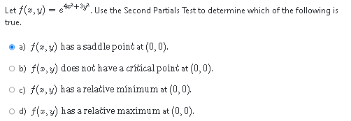 to determine which of the following is true. a) fle, y) has