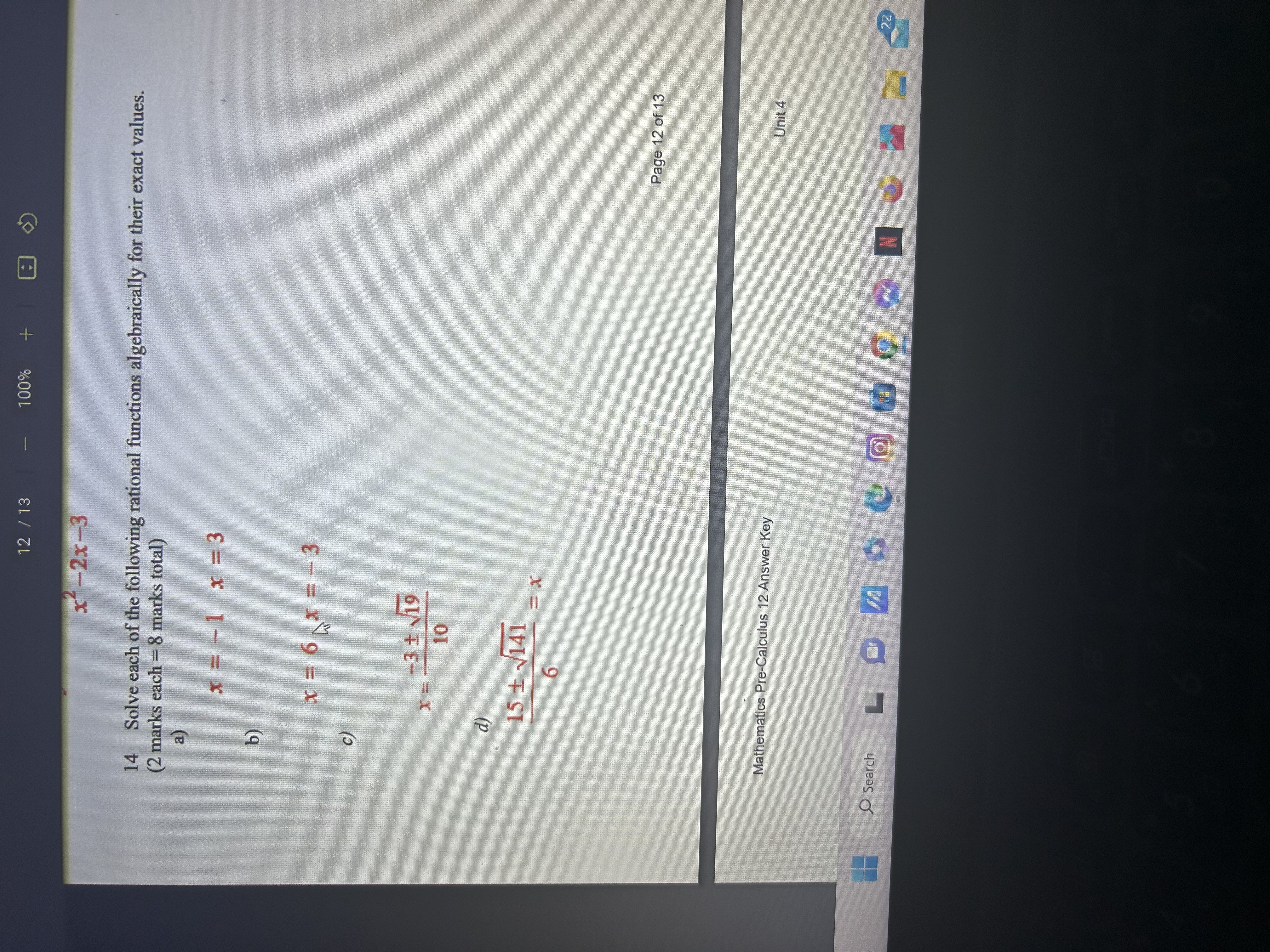 Developing = 3 Proficient = 4 Exemplary =5 b ) X 3x