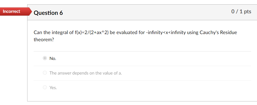 either positive, negative or zero real answer. an answer that may be