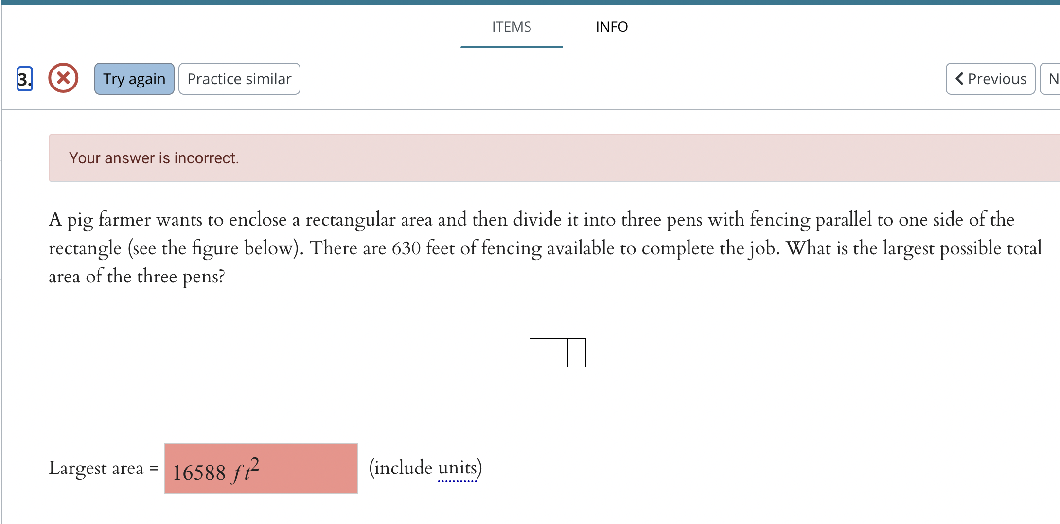 two numbers are 48ITEMS INFO X Try again Practice similar A fence
