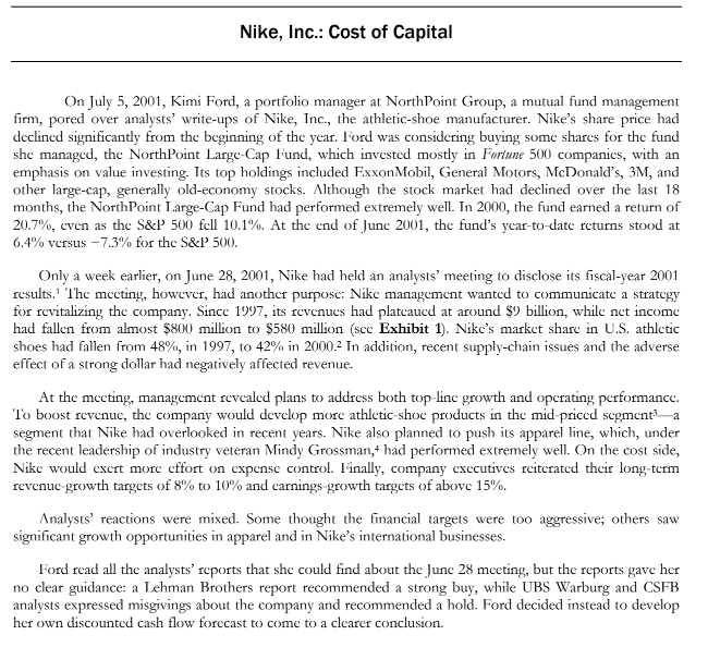  It is early 2000's and Nike is facing some issues relative