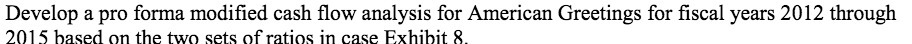  Develop a pro forma modified cash flow analysis for American Greetings