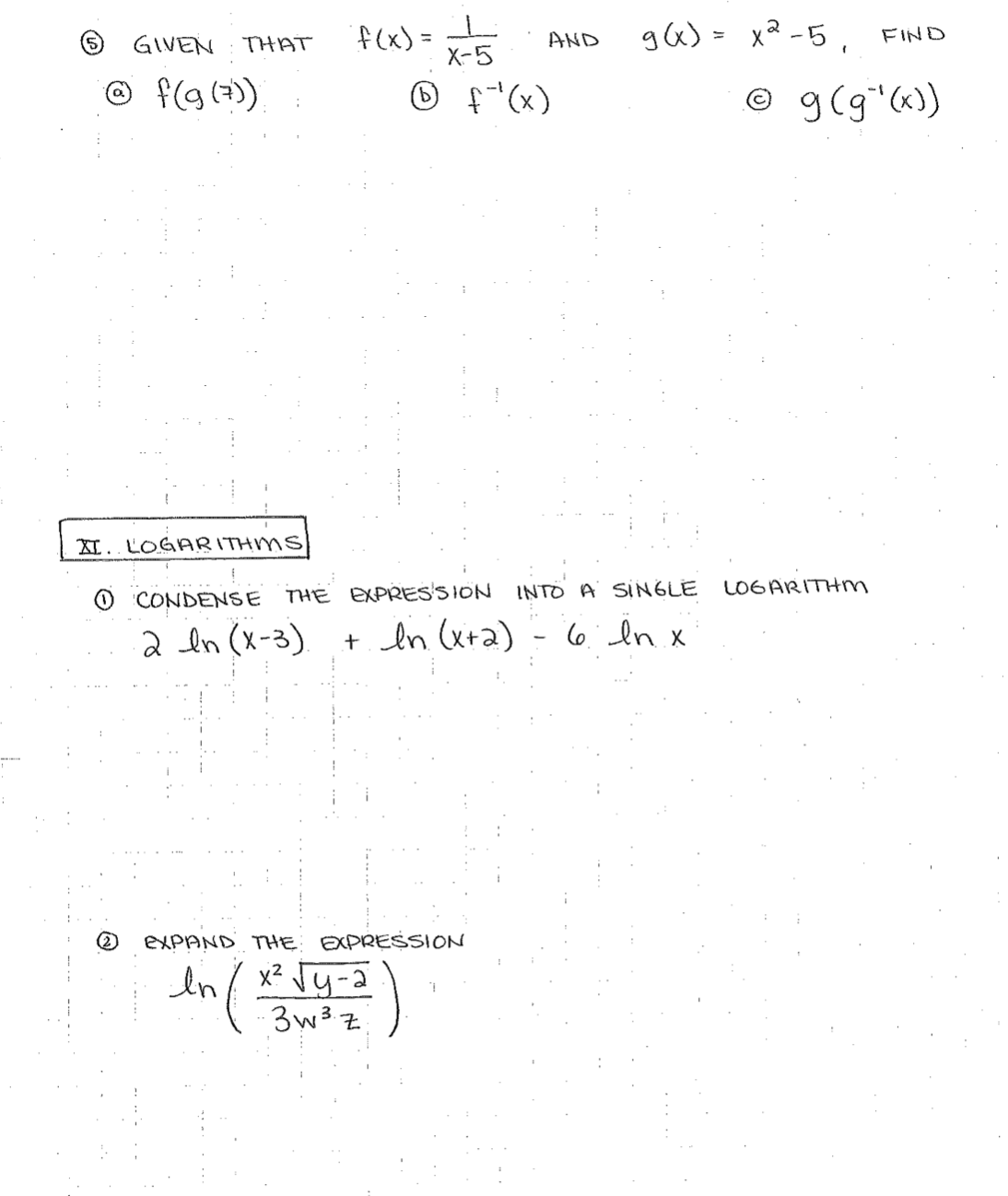 In 4y SOLVE FOR X : In e = X 8 Inl-Ine
