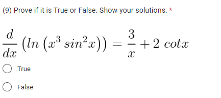 your solutions. * d In. 1 + sins: _ 1 db: (303$