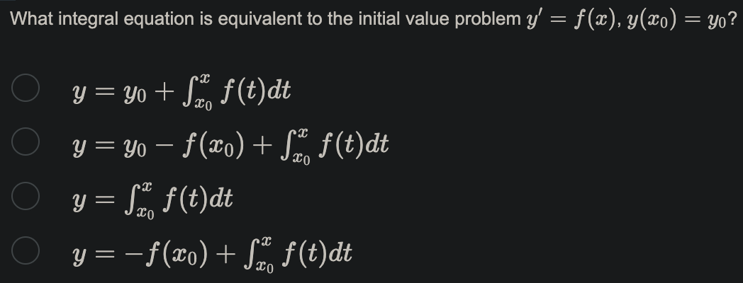 of the equations are first order differential equations? y' = sin(x) In(y')