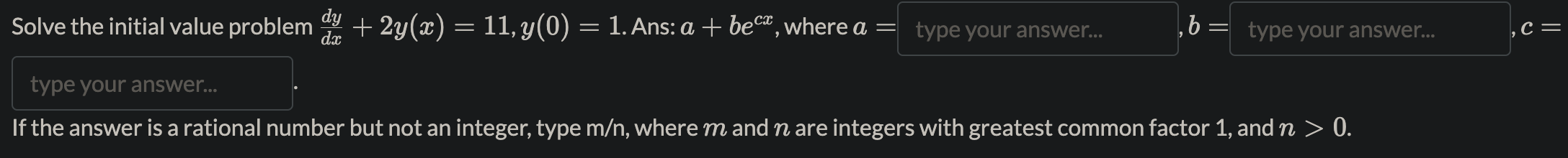 initial value problem y' = f(x), y(xo) = yo? O y =