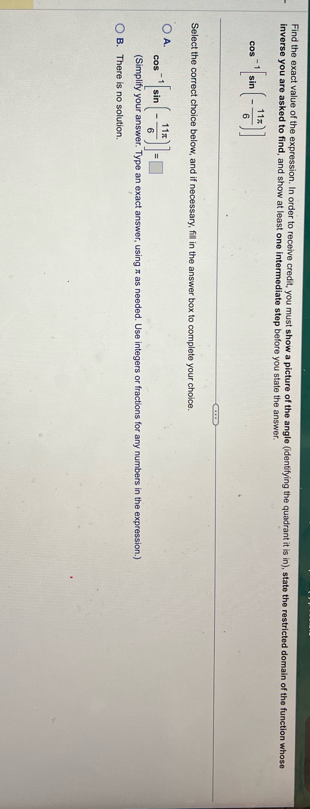  Question 6 Explain your answer, show how you found it Find