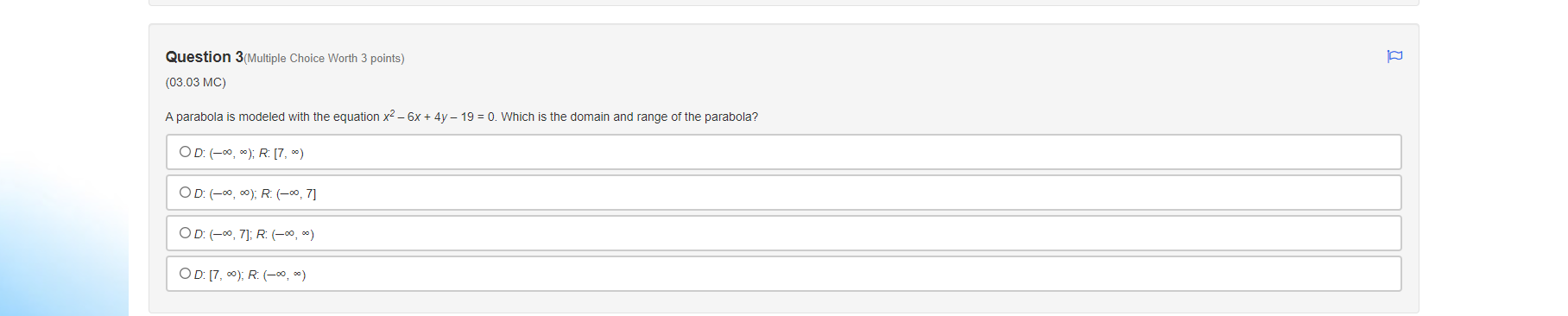translated one unit right and two units down. Which is the radius
