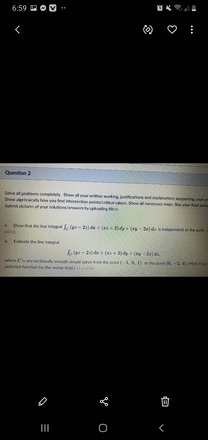6:59 ~ V .. . . . A Question 2 Solve