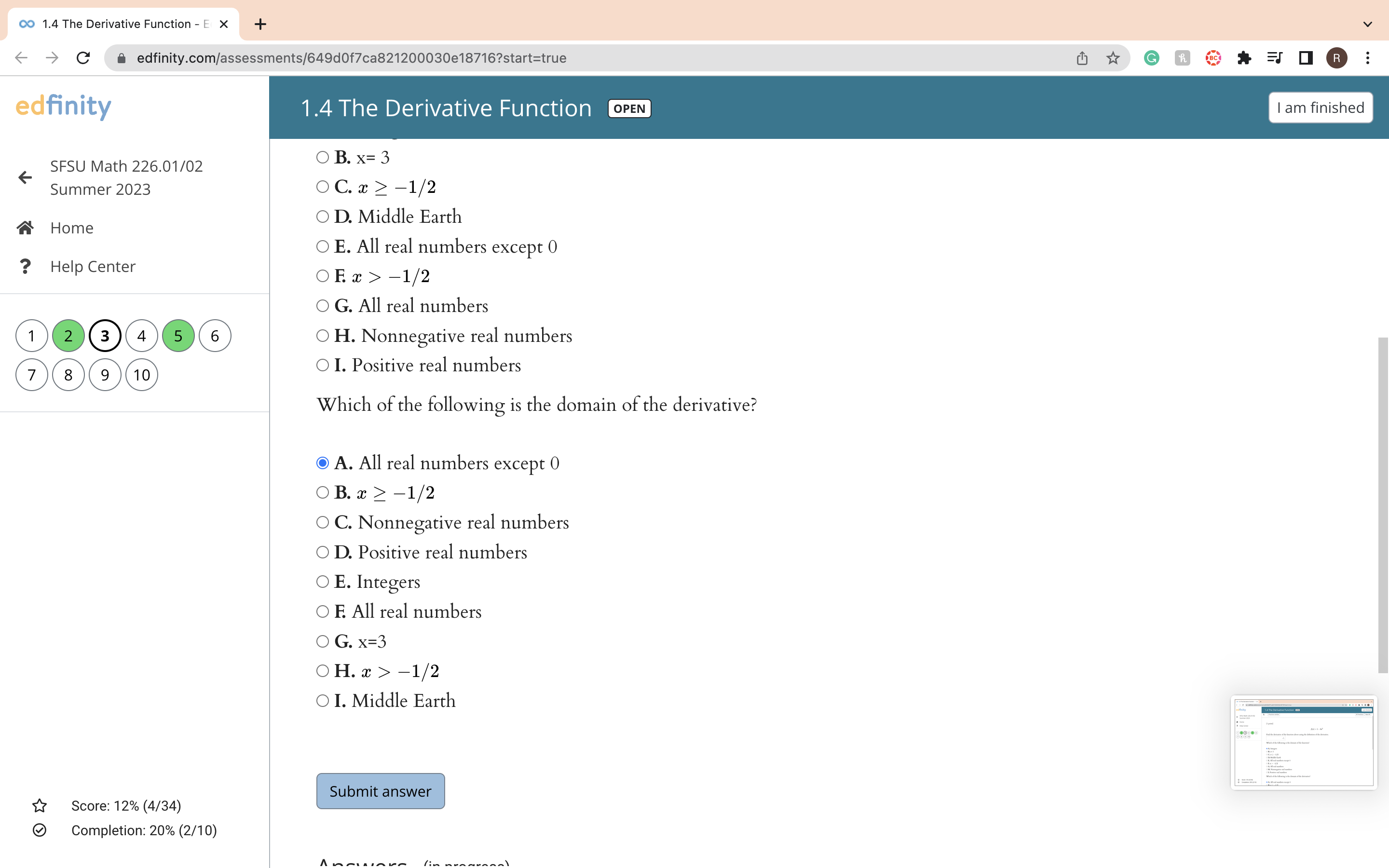 I am finished 3. Practice similar SFSU Math 226.01/02 Summer 2023 Home