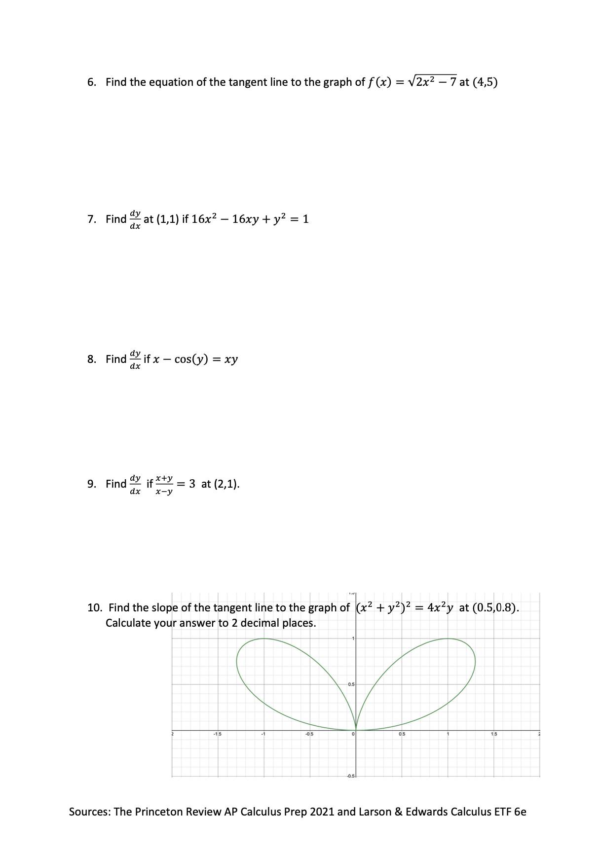 ify = (In x) 4 2. Find ~ at (1,3) if y