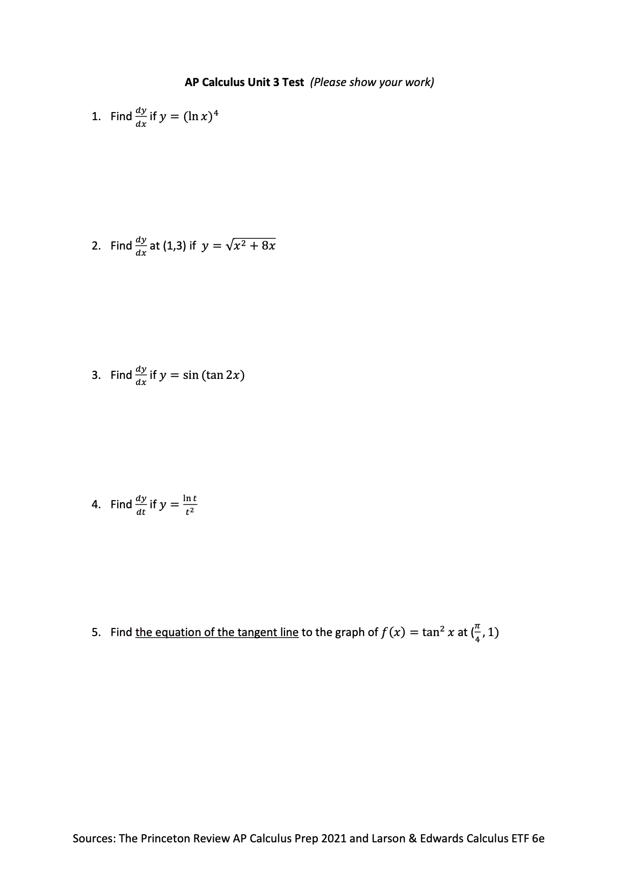 the tangent line to the graph of f (x) = tan x