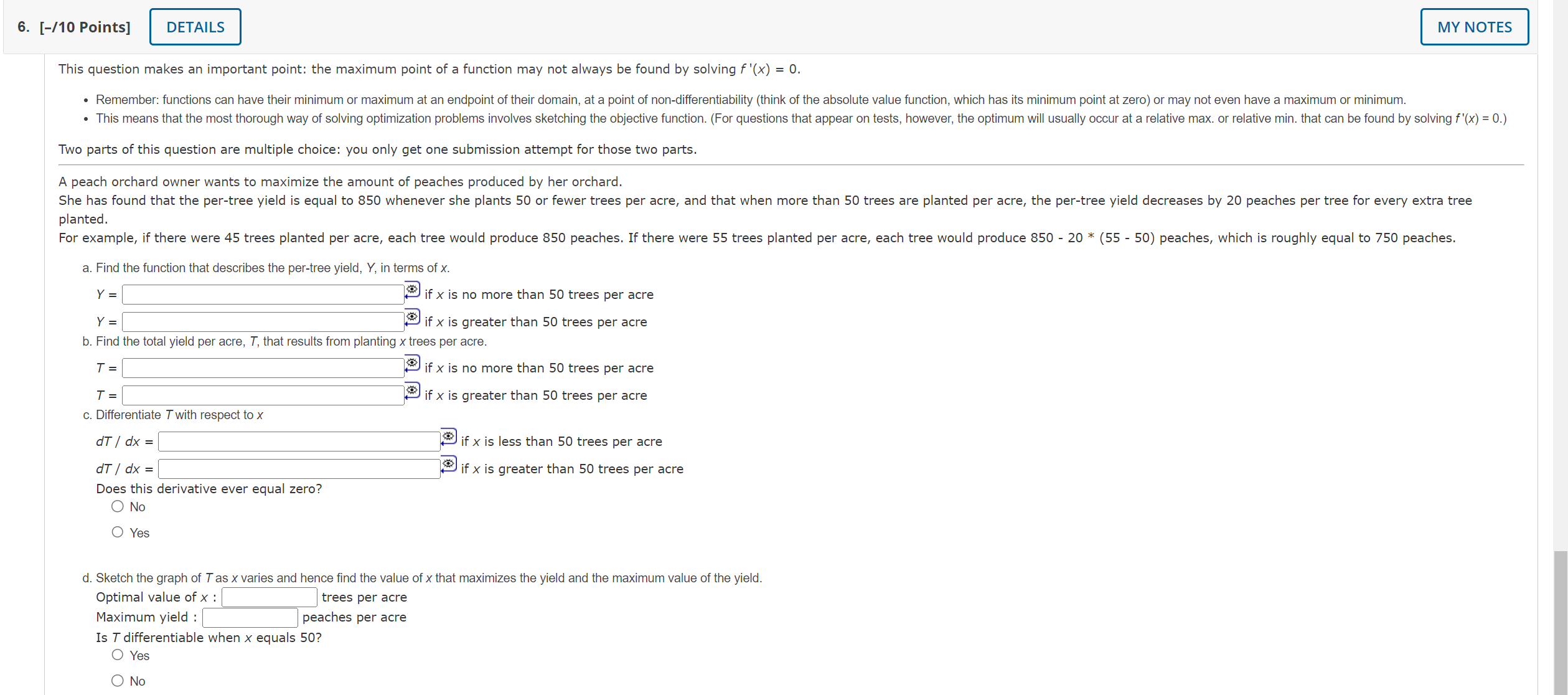 point of a function may not always be found by solving f'(x)