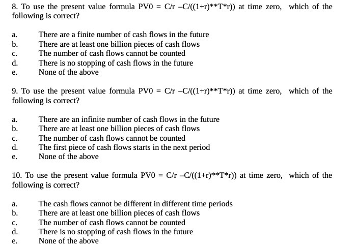  B. To use the present value formula PVD = CHI -