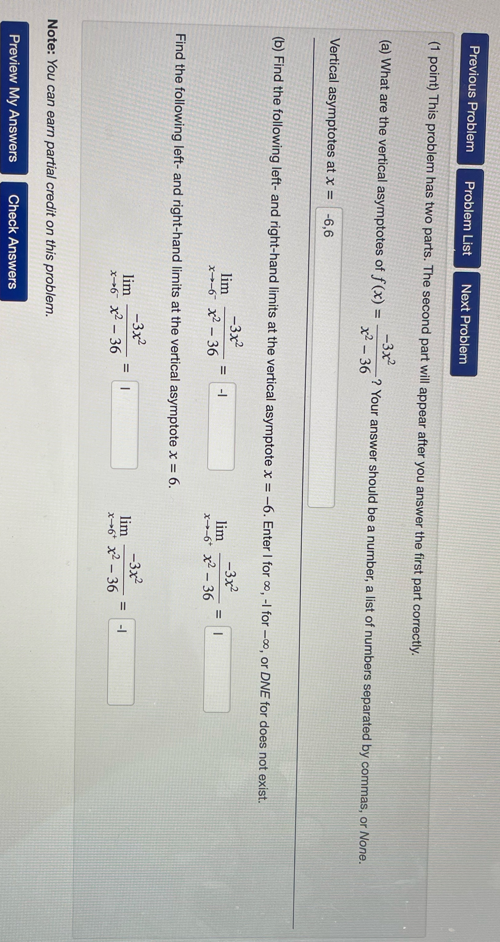x approaches to -6^- and so does in -6^+ as well! but