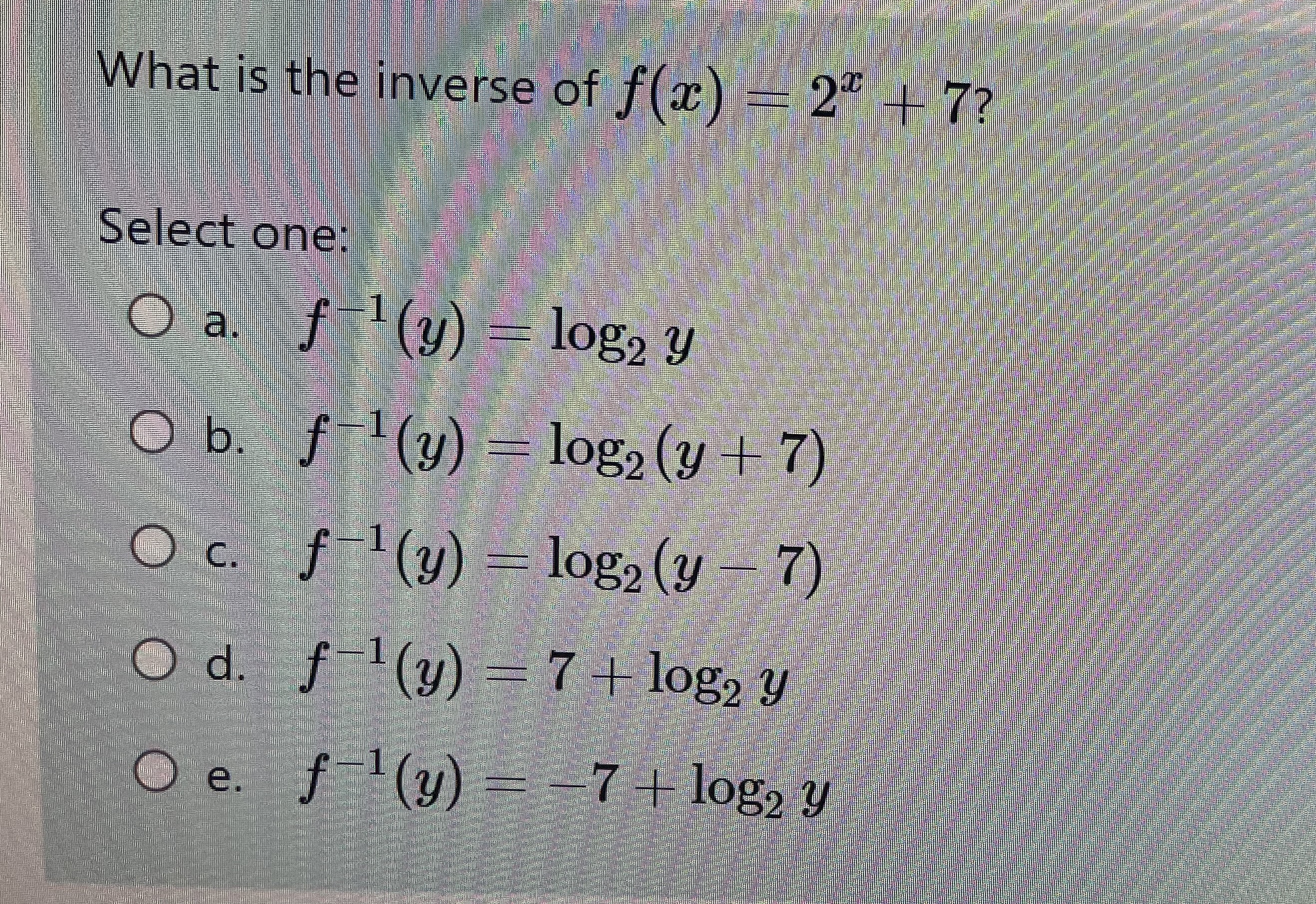 do it and what formula to use. What is the inverse of