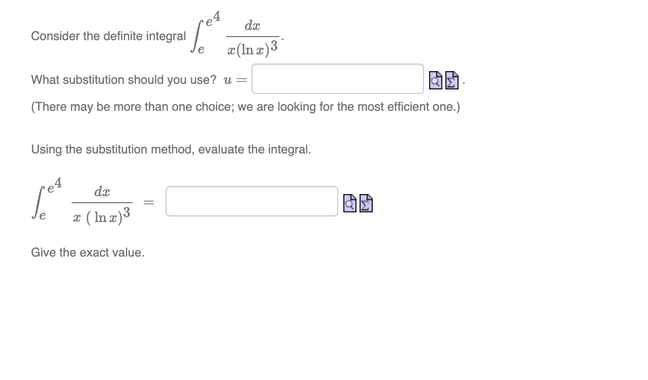  4 . . . . e do: ConSIder the definite Integral