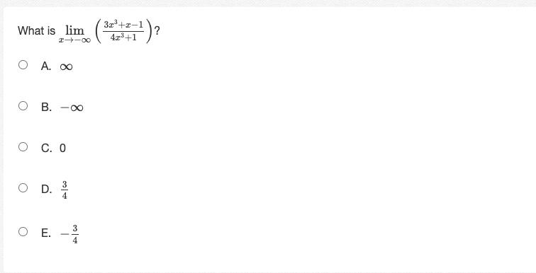 1. O D. The graph of the function has a vertical asymptote
