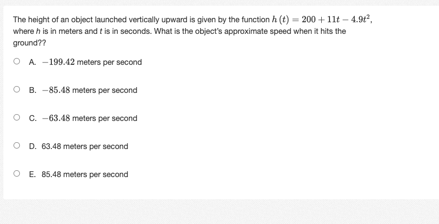 B. v = 3 - sint inches per second O C. v