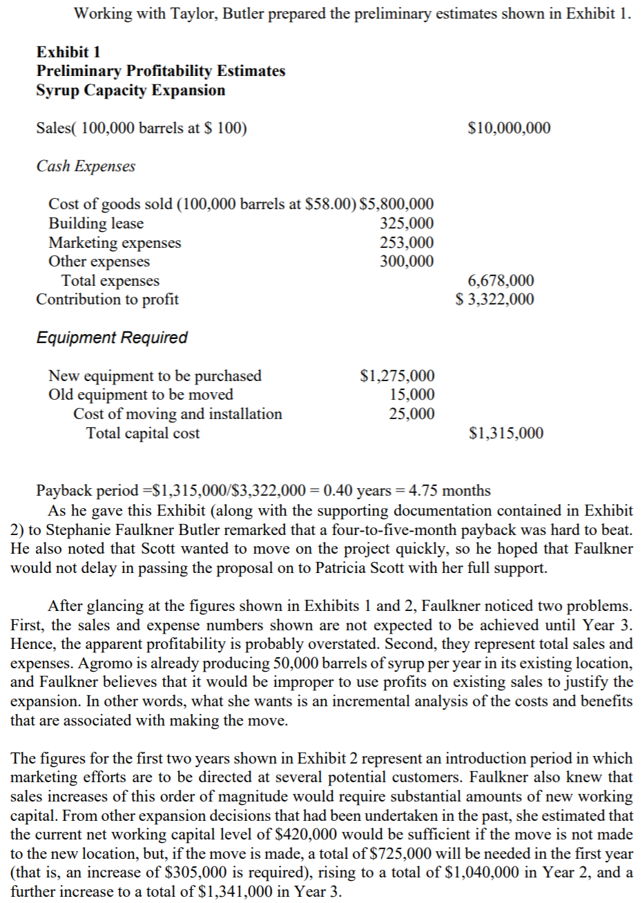 Company (50%) Patricia Scott, the plant manager of Agromo Refining and Processing