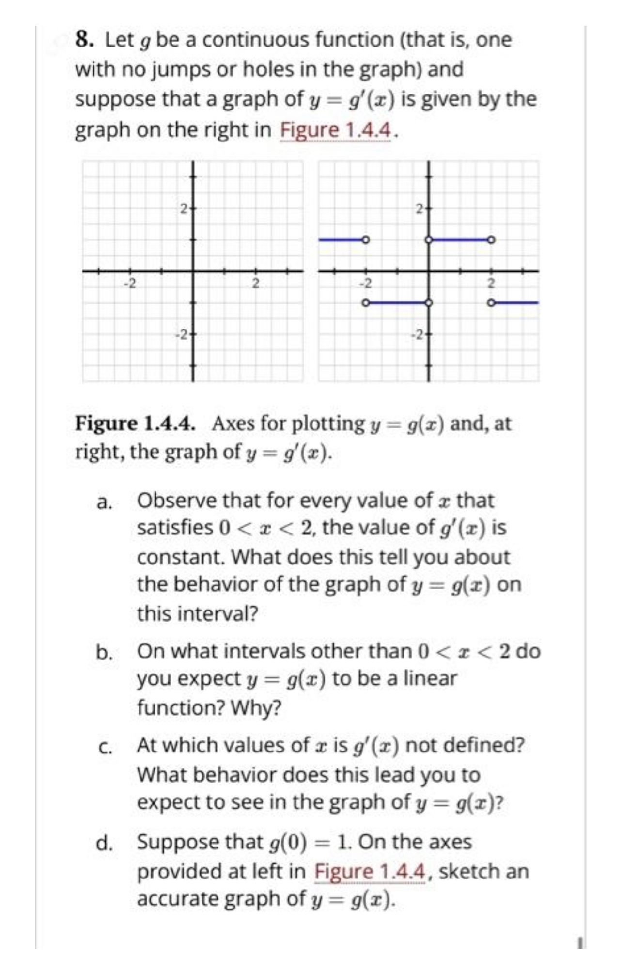  8. Let g be a continuous function (that is. one with
